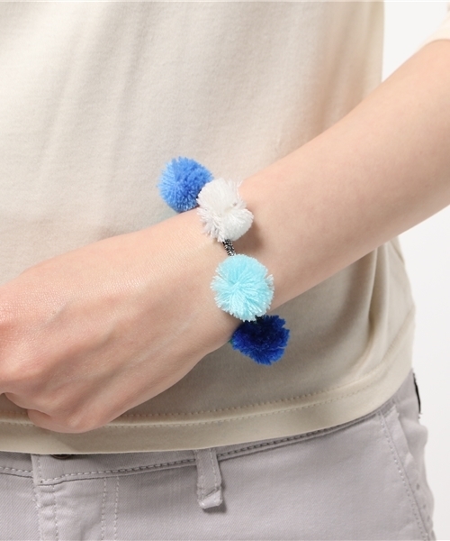 チャイハネ（チャイハネ）の「【チャイハネ】カラフルポンポンヘアゴム（ヘアゴム・レディース・カラフル/マルチ/ブルー・FREE）」の7枚目の写真