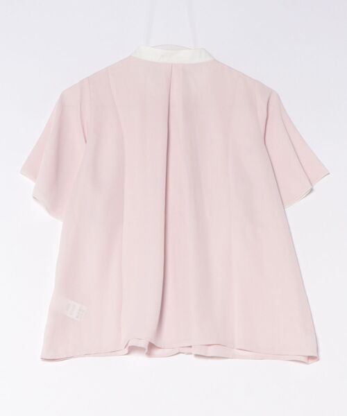 styiro(スタイロ)の「シフォン配色パイピングブラウス レディース 半袖 オフィス 通勤 きれいめ(シャツ/ブラウス・レディース・ライトベージュ/オフホワイト/ピンク/ネイビー・FREE)」の16枚目の写真