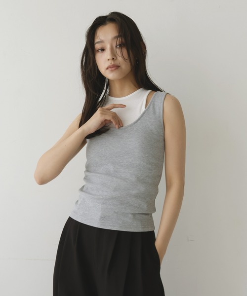 hellam(へラム)の「レイヤードリブタンクトップ(タンクトップ・レディース・ブラック/杢グレー・FREE)」の20枚目の写真