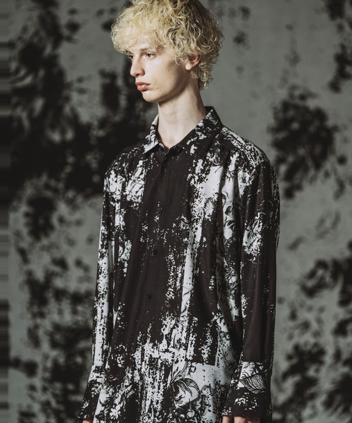 NO ID.（ノーアイディ）の「【NO ID.】Abstracts Print Long Shirt / Abstractsプリントロングシャツ（シャツ/ブラウス・メンズ・ホワイト/ブラック・ONE SIZE）」の11枚目の写真
