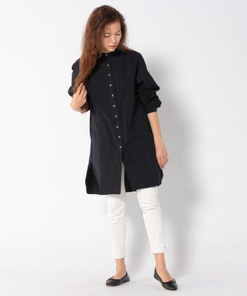 SHIPS Days(シップスデイズ)の「Villon'd: シャツチュニック(ネイビー)◇(シャツ/ブラウス・レディース・ネイビー・S~M/M~L)」の5枚目の写真