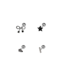 [SET] キッチドット星リボンピアス