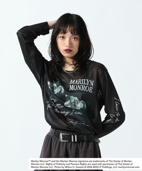 PAGEBOY(ページボーイ)の「【Marilyn Monroe】フォトシアーロングスリーブ(Tシャツ/カットソー・レディース・ブラック/オフホワイト・FREE)」の14枚目の写真
