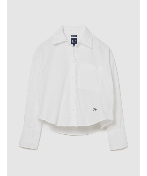 GAP(ギャップ)の「オーガニックコットン ポプリン オーバーサイズ クロップドシャツ(シャツ/ブラウス・レディース・その他/ブラウン/キャメル・XS/S/M/L/XXS)」の3枚目の写真