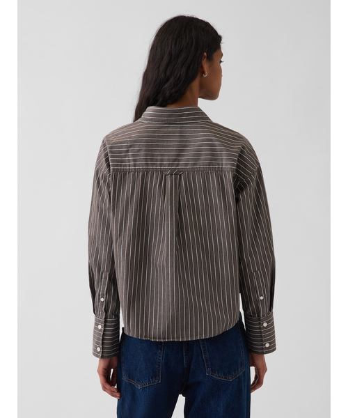 GAP(ギャップ)の「オーガニックコットン ポプリン オーバーサイズ クロップドシャツ(シャツ/ブラウス・レディース・その他/ブラウン/キャメル・XS/S/M/L/XXS)」の8枚目の写真