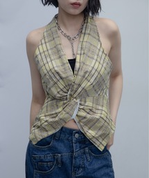 Twist Check Blouse/ツイストチェックブラウス