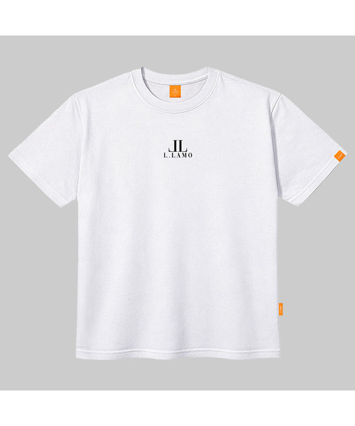 LLAMO(エラモ)の「LLロゴ 半袖Tシャツ 男女共用 ビッグサイズ(Tシャツ/カットソー・メンズ・ホワイト/ブラック/グレー/ダークインディゴブルー・SMALL/MEDIUM/LARGE/X-LARGE/2XL/4XL/3XL)」の2枚目の写真