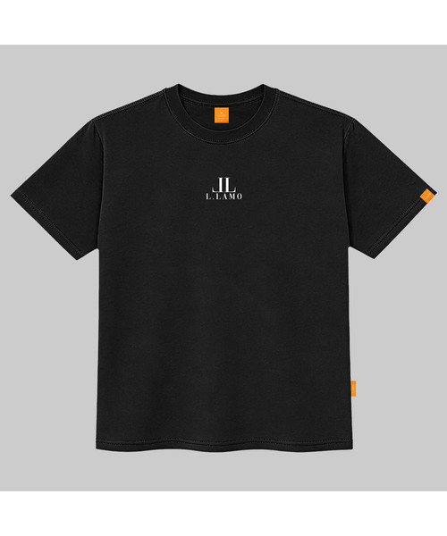 LLAMO(エラモ)の「LLロゴ 半袖Tシャツ 男女共用 ビッグサイズ(Tシャツ/カットソー・メンズ・ホワイト/ブラック/グレー/ダークインディゴブルー・SMALL/MEDIUM/LARGE/X-LARGE/2XL/4XL/3XL)」の1枚目の写真