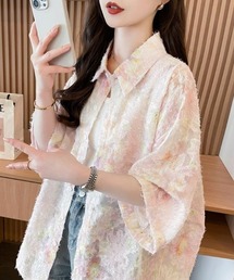 プラスサイズ 半袖シャツジャケット