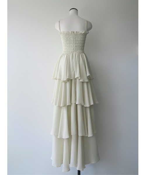 celon(セロン)の「frilly chiffon tiered dress(ワンピース・レディース・ブラック/ベージュ/アイボリー・SMALL/MEDIUM)」の11枚目の写真