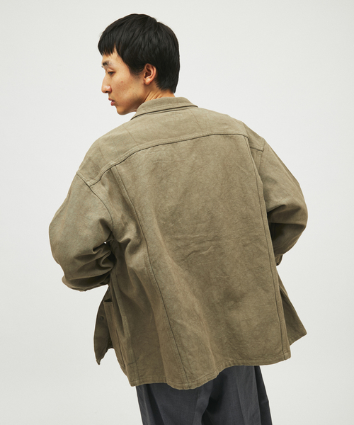 JOURNAL STANDARD J.S HOMESTEAD(ジャーナルスタンダードホームステッド)の「J.S.Homestead / コットン リネン ウエスト ポケット 短丈 シャツ(シャツ/ブラウス・メンズ・ブラウン系その他/カーキ/ベージュ/ブラック・MEDIUM/LARGE)」の21枚目の写真