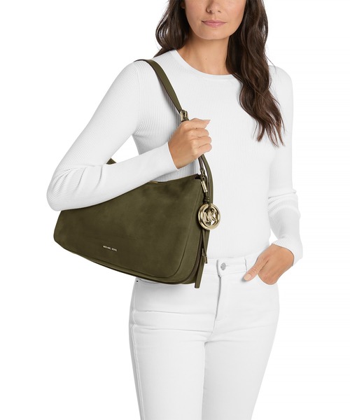 MICHAEL KORS(マイケルコース)の「NOLITA ヌバック コンバーチブル ショルダーバッグ ミディアム(ショルダーバッグ・レディース・グリーン系・FREE)」の2枚目の写真