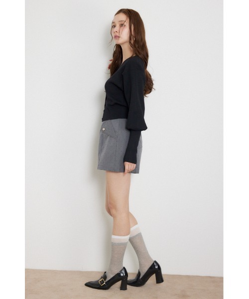 rienda（リエンダ）の「【AW先行アイテム】ウォッシャブルコンパクトニットカーディガントップス　秋服（カーディガン/ボレロ・レディース・レッド/ライトグレー/ライトピンク/ブラック・FREE）」の6枚目の写真