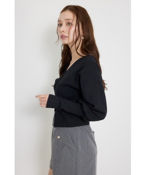 rienda（リエンダ）の「【AW先行アイテム】ウォッシャブルコンパクトニットカーディガントップス　秋服（カーディガン/ボレロ・レディース・レッド/ライトグレー/ライトピンク/ブラック・FREE）」の9枚目の写真