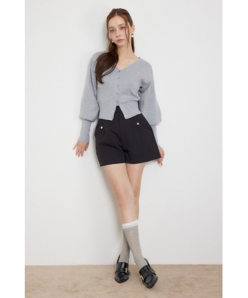 rienda（リエンダ）の「【AW先行アイテム】ウォッシャブルコンパクトニットカーディガントップス　秋服（カーディガン/ボレロ・レディース・レッド/ライトグレー/ライトピンク/ブラック・FREE）」の12枚目の写真
