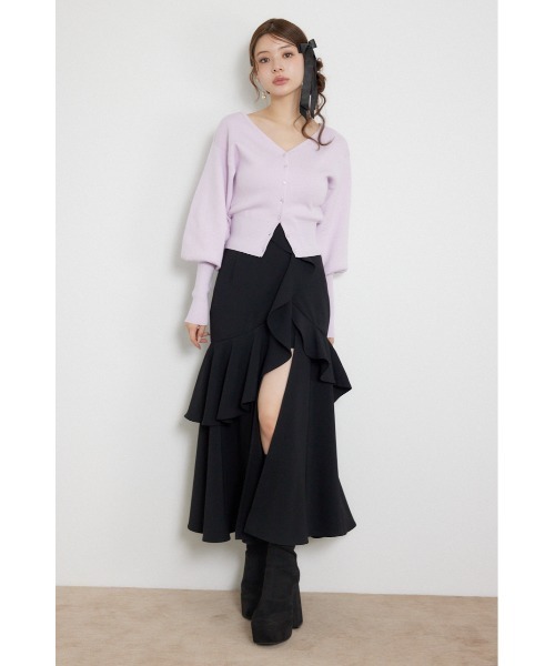 rienda（リエンダ）の「【AW先行アイテム】ウォッシャブルコンパクトニットカーディガントップス　秋服（カーディガン/ボレロ・レディース・レッド/ライトグレー/ライトピンク/ブラック・FREE）」の22枚目の写真