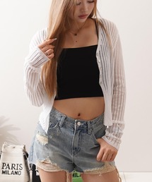 シアーニット クロップド カーディガン / Sheer Knit Cropped Cardigan