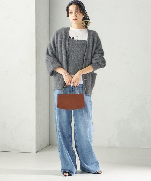 SHIPS(シップス)の「杢 フォックス カシミヤ Vネック カーディガン(カーディガン/ボレロ・レディース・ピンク/グレー・ONE SIZE)」の3枚目の写真
