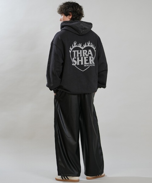 THRASHER（スラッシャー）の「【ムラサキスポーツ限定】THRASHER/スラッシャー プルオーバー パーカー 264TH1PK102（パーカー・メンズ・ブラック×イエロー/ブラック×ホワイト/ブラック×ブラック・M/L/XL）」の7枚目の写真