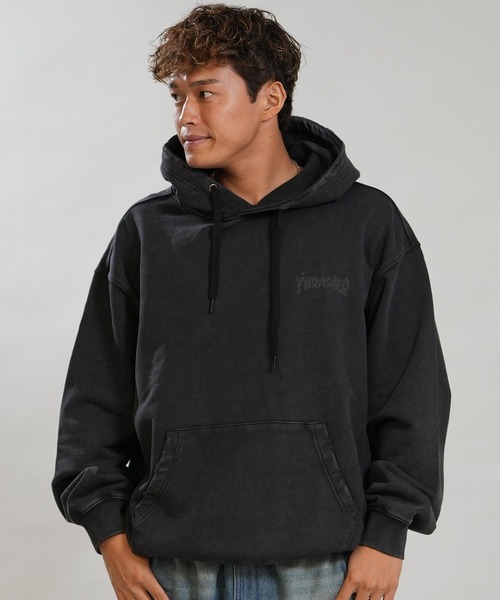 THRASHER（スラッシャー）の「【ムラサキスポーツ限定】THRASHER/スラッシャー プルオーバー パーカー 264TH1PK102（パーカー・メンズ・ブラック×イエロー/ブラック×ホワイト/ブラック×ブラック・M/L/XL）」の9枚目の写真