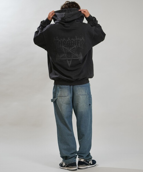 THRASHER（スラッシャー）の「【ムラサキスポーツ限定】THRASHER/スラッシャー プルオーバー パーカー 264TH1PK102（パーカー・メンズ・ブラック×イエロー/ブラック×ホワイト/ブラック×ブラック・M/L/XL）」の12枚目の写真