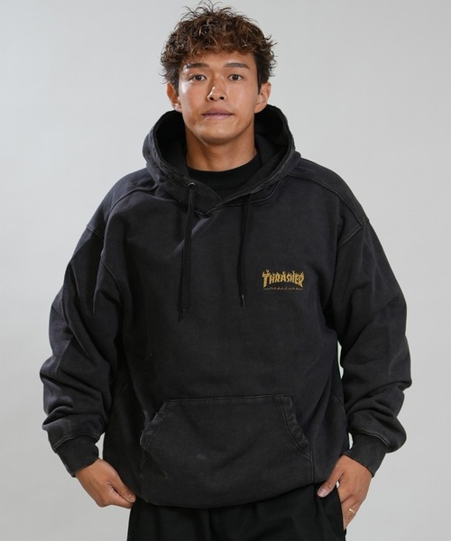 THRASHER（スラッシャー）の「【ムラサキスポーツ限定】THRASHER/スラッシャー プルオーバー パーカー 264TH1PK102（パーカー・メンズ・ブラック×イエロー/ブラック×ホワイト/ブラック×ブラック・M/L/XL）」の14枚目の写真