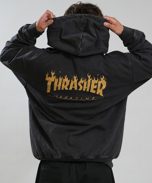 THRASHER（スラッシャー）の「【ムラサキスポーツ限定】THRASHER/スラッシャー プルオーバー パーカー 264TH1PK102（パーカー・メンズ・ブラック×イエロー/ブラック×ホワイト/ブラック×ブラック・M/L/XL）」の15枚目の写真