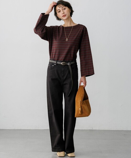 23区 L(ニジュウサンクオオキイサイズ)の「ワイドスリーブ Tシャツ(Tシャツ/カットソー・レディース・グレー系1/ホワイト系・44/46)」の8枚目の写真