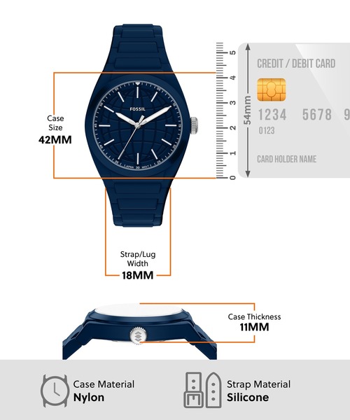 FOSSIL（フォッシル）の「フォッシル 腕時計 メンズ アナログ シリコン FS6177（アナログ腕時計・メンズ・ブルー・FREE）」の5枚目の写真
