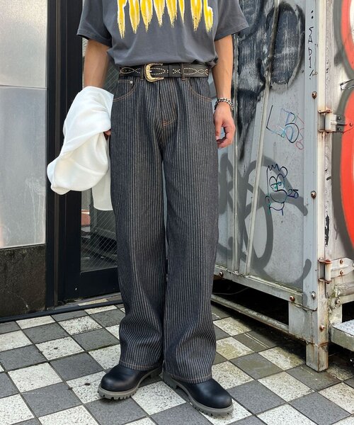 CIAOPANIC(チャオパニック)の「【cian denim/シアンデニム】ルーズストレートデニム(デニムパンツ・メンズ・インディゴブルー/ブラウン/グレー・MEDIUM/SMALL/LARGE)」の4枚目の写真