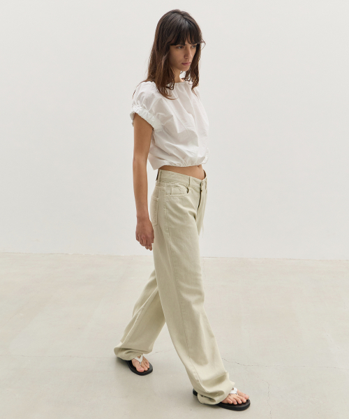 LEVAR（レバー）の「Relaxed Oxford Denim - Washed Beige（デニムパンツ・レディース・その他・XS-Short/S-Short/M-Short/XS-Long/S-Long/M-Long）」の3枚目の写真