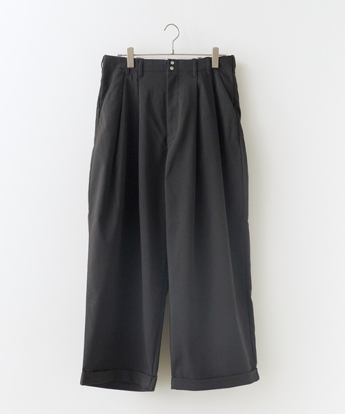 White Mountaineering/ホワイトマウンテニアリング × Dickies /ディッキーズ WIDE PANTS ワイドシルエット コラボロゴ ツータックパンツ カジュアル 上品 2026年秋冬 秋服
