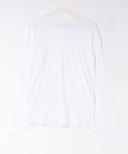 MIDWEST（ミッドウエスト）の「CLANE SHEER LOOSE CUT TOPS（Tシャツ/カットソー・レディース・ホワイト/ダークグレー・1/2）」の8枚目の写真