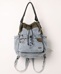Reworked denim patchwork backpack / リワークドデニムパッチワークバックパック