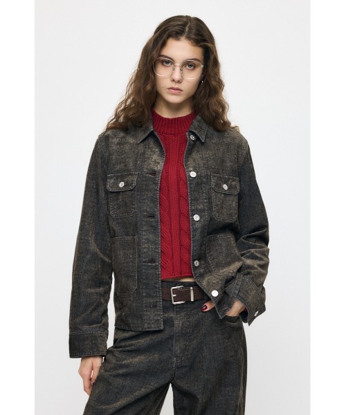 MOUSSY(マウジー)の「【26年AW新作】【セットアップ対応】VELVET FITTED ジャケット(その他アウター・レディース・ブラック系その他/ベージュ系その他・2/1)」の4枚目の写真