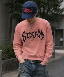 SPINNS | 短丈ピグメント加工スウェット/パッチワークロゴ/ユニセックス(スウェット)