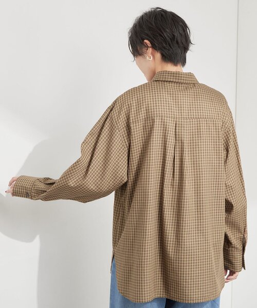OPAQUE.CLIP(オペークドットクリップ)の「チェック柄シャツ【洗濯機OK】(シャツ/ブラウス・レディース・チャコールグレー/ブラウン系9・42/40/38)」の13枚目の写真