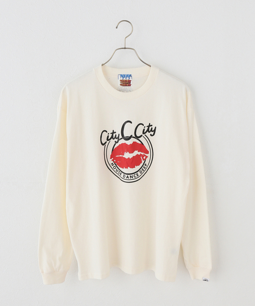 CITY COUNTRY CITY(シティーカントリーシティー)の「別注【City Country City】ロンT(Tシャツ/カットソー・レディース・ホワイト系その他/チャコールグレー/パープル・MEDIUM)」の2枚目の写真