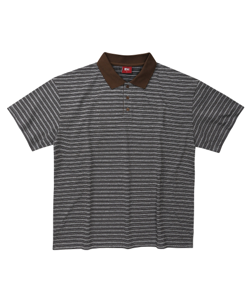 DESIRED（デシレッド）の「ストライプカラー半袖Tシャツ-FBSK5701D12（ポロシャツ・メンズ・グレー・MEDIUM/LARGE/X-LARGE）」の2枚目の写真