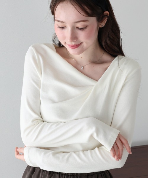 BLUEEAST(ブルーイースト)の「ドレープロングTシャツ(Tシャツ/カットソー・レディース・ホワイト/ブラック/ピンク・MEDIUM)」の11枚目の写真
