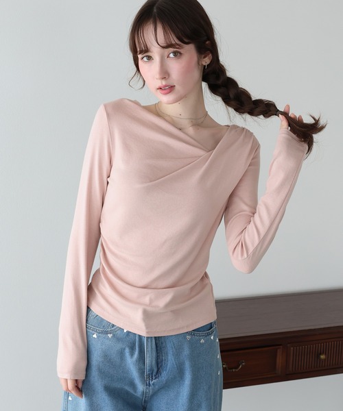 BLUEEAST(ブルーイースト)の「ドレープロングTシャツ(Tシャツ/カットソー・レディース・ホワイト/ブラック/ピンク・MEDIUM)」の17枚目の写真