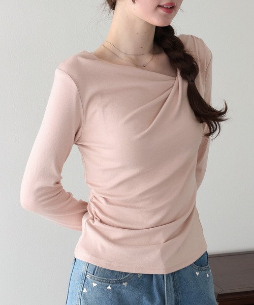 BLUEEAST(ブルーイースト)の「ドレープロングTシャツ(Tシャツ/カットソー・レディース・ホワイト/ブラック/ピンク・MEDIUM)」の19枚目の写真
