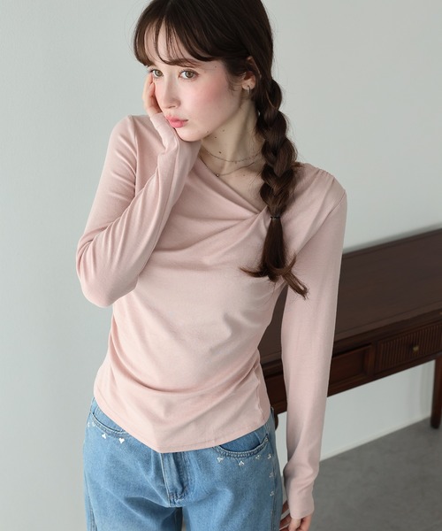 BLUEEAST(ブルーイースト)の「ドレープロングTシャツ(Tシャツ/カットソー・レディース・ホワイト/ブラック/ピンク・MEDIUM)」の20枚目の写真