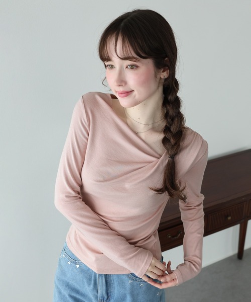 BLUEEAST(ブルーイースト)の「ドレープロングTシャツ(Tシャツ/カットソー・レディース・ホワイト/ブラック/ピンク・MEDIUM)」の21枚目の写真