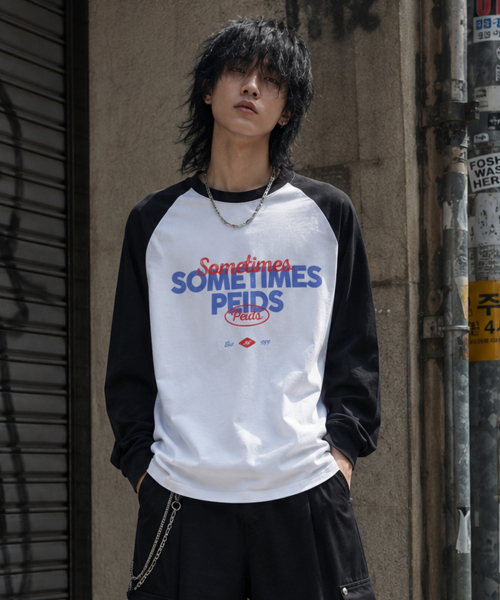 PEID(ペイド)の「PD サムタイム ラグラン長袖Tシャツ 4Color(Tシャツ/カットソー・レディース・ブラック/ホワイト/チャコールグレー/アッシュグレー・LARGE/X-LARGE)」の9枚目の写真