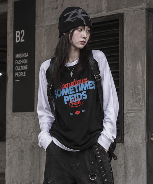 PEID(ペイド)の「PD サムタイム ラグラン長袖Tシャツ 4Color(Tシャツ/カットソー・レディース・ブラック/ホワイト/チャコールグレー/アッシュグレー・LARGE/X-LARGE)」の10枚目の写真
