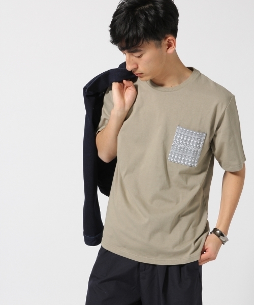 RAGEBLUE(レイジブルー)の「ジャガード柄ポケットTシャツ半袖/717267(Tシャツ/カットソー・メンズ・オフホワイト/グレー/ベージュ/ネイビー/ホワイト・LARGE/MEDIUM)」の14枚目の写真