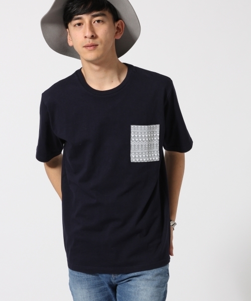 RAGEBLUE(レイジブルー)の「ジャガード柄ポケットTシャツ半袖/717267(Tシャツ/カットソー・メンズ・オフホワイト/グレー/ベージュ/ネイビー/ホワイト・LARGE/MEDIUM)」の15枚目の写真