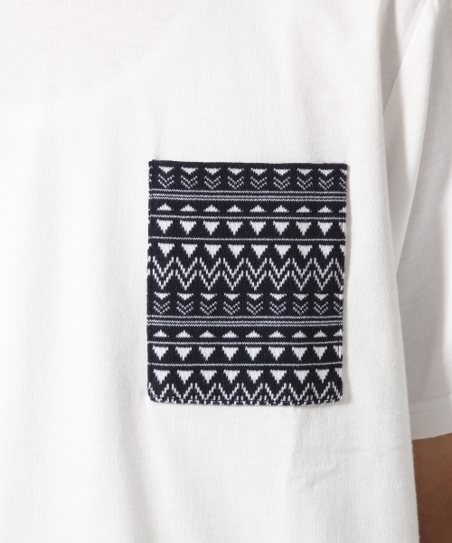 RAGEBLUE(レイジブルー)の「ジャガード柄ポケットTシャツ半袖/717267(Tシャツ/カットソー・メンズ・オフホワイト/グレー/ベージュ/ネイビー/ホワイト・LARGE/MEDIUM)」の16枚目の写真