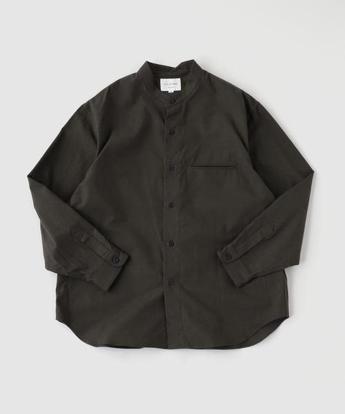417 EDIFICE(フォーワンセブンエディフィス)の「STILL BY HAND / スティルバイハンド Silk nep band collar shirt(シャツ/ブラウス・メンズ・ブラウン/チャコールグレー/ブラック・48/46)」の3枚目の写真